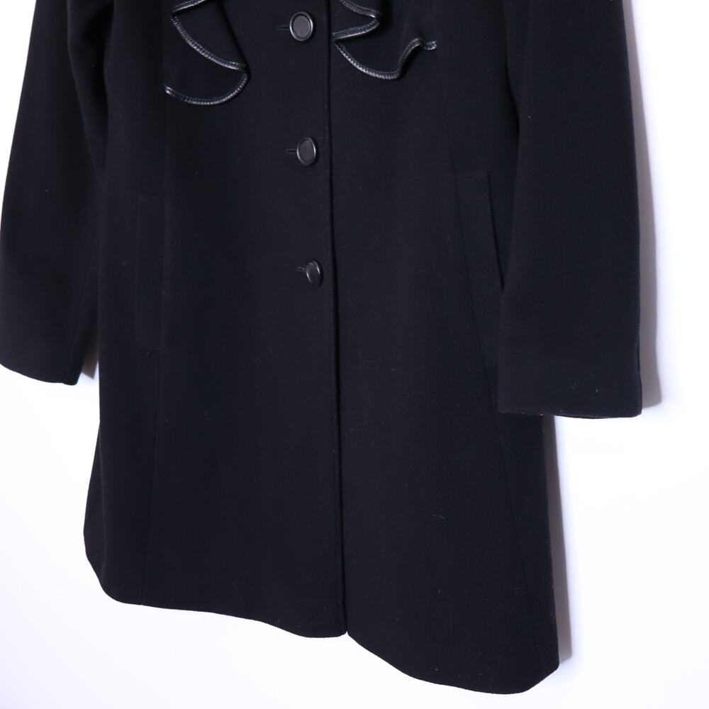 7 For All Mankind Black Women's Wool Coat - Picture 4 of 11